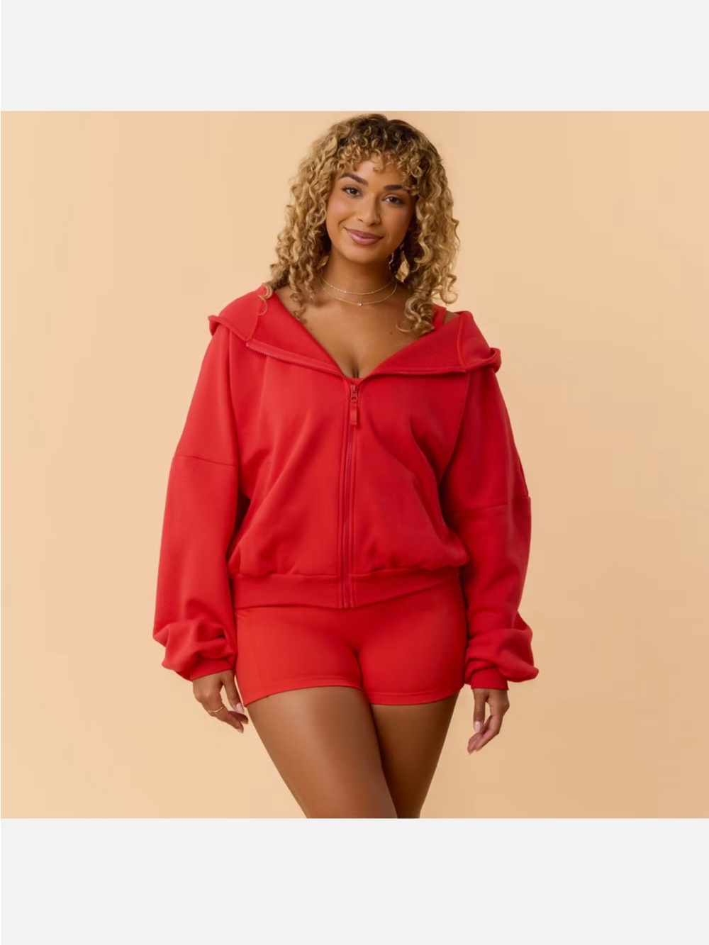 Blogilates Marshmallow hoodie- red, size 3X